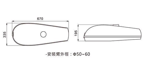 燈具尺寸圖 - 路燈 DLDL013