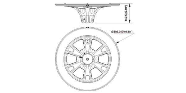 Dimensions and Technical Drawing of Solar Garden Light - Circular Economy Energy-saving Fixture